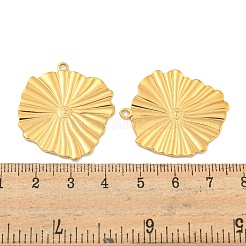 イオンプレーティング（IP）304ステンレスペンダント  フラットラウンドのチャーム  18KGP本金メッキ  33x30x1mm  穴：2mm&nbsp;STAS-P365-14G