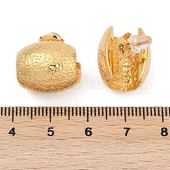 女性用304ステンレススチールスタッドピアス  コラム  18KGP本金メッキ  14x16mm&nbsp;EJEW-M095-04G
