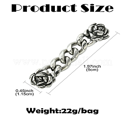 316ステンレススチールチェーンエクステンダー  アンティークシルバー  50x11.5mm  穴：1.2mm&nbsp;DIY-CJC0006-32