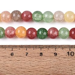 焼き絵の具、ひび割れガラスビーズ、糸  天然石風ビーズ  ラウンド  ミックスカラー  8~8.5mm  穴：0.9~1.2mm  約100~108個/連  29.33~31.30インチ（74.5~79.5cm）&nbsp;GLAA-Q106-03A-13