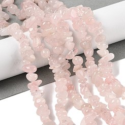 天然ローズクォーツチップビーズ連売り  5~8x5~8mm  穴：0.8mm  12.60インチ（32cm）&nbsp;G-M205-02A