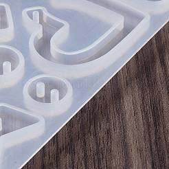 DIYシリコンモールド  デコレーションメイキング  レジン型  UVレジン用  エポキシ樹脂ジュエリー作り  透明  140x95x5mm  穴：2mm  内径：13~40x17~40mm&nbsp;X1-SIMO-H020-01H