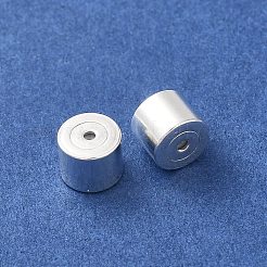 真鍮のスタッドピアスのパーツ  カドミウムフリー＆鉛フリー  コラム  銀  5x4mm  穴：0.8mm&nbsp;FIND-Z039-03B-S
