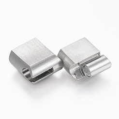変色しにくい304ステンレススチール製のマグネット留め具と接着端  長方形  ステンレス鋼色  23x13.5x8mm  穴：6x12mm&nbsp;X-STAS-F131-05P