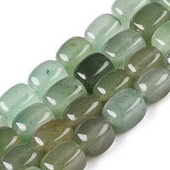 天然石グリーンアベンチュリンビーズ連売り  直方体の  7.5~13x6.5~12.5x6~11.5mm  穴：1mm  約33個/連  13.98~15.6''（35.5~39センチメートル）&nbsp;G-T138-105