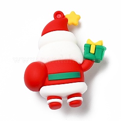 PVCプラスチックの大きなペンダント  父のクリスマスプレゼント付き  レッド  55.5x43x18mm  穴：3mm&nbsp;X1-KY-C009-12