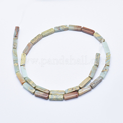 天然アクアテラジャスパービーズ連売り  印象ジャスパー  直方体の  13~14x4~4.5mm  穴：1mm  約30個/連  15.7インチ（40cm）&nbsp;G-E444-15B