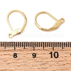 真鍮製フレンチフックピアスパーツ  ニッケルフリー  18KGP本金メッキ  16x11x2mm  穴：1.4mm  ピン：0.8mm&nbsp;KK-P340-20A-G