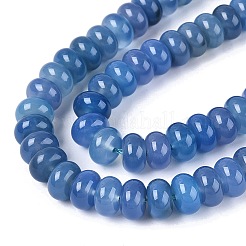 天然石瑪瑙ビーズ連売り  滑らかなロンデル  染め  藤紫色  10~10.5x5.5~6mm  穴：0.7~1.2mm  約61~69個/連  14.37~15.55インチ（36.5~39.5cm）&nbsp;G-Q613-01E-04