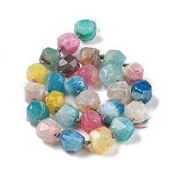 天然石瑪瑙ビーズ連売り  染め＆加熱  ナゲット  ミックスカラー  12~13x12.5~13x12.5mm  穴：1.2mm  約27個/連  16.34''（41.5センチメートル）&nbsp;G-P535-B02-01