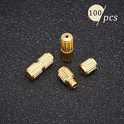 真鍮製ネジ式クラスプ  コラム  ゴールドカラー  10x4mm  100個/箱&nbsp;KK-FH0001-07G