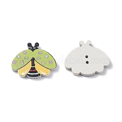 2穴スプレー塗装木製ボタン  カブトムシの形  ミックスカラー  17.5x21x2mm  穴：1.5mm  50個/袋&nbsp;BUTT-H001-01