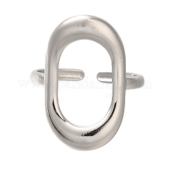304ステンレススチールカフリング  楕円形  ステンレス鋼色  調整可能  22.5mm&nbsp;RJEW-Z074-10P