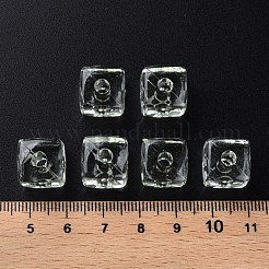 透明なアクリルビーズ  正方形  薄緑  13x12.5x12.5mm  穴：3.5mm  約162個/500g&nbsp;MACR-S373-104-B02