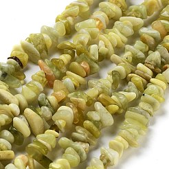天然なレモンジェイドチップビーズ連売り  5~8x5~8mm  穴：1mm  約31.5インチ&nbsp;G-M205-22