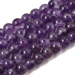 天然石アメジストビーズ連売り  ラウンド  6mm  穴：0.8mm  約62~65個/連  15.3インチ&nbsp;X-G-S333-6mm-020