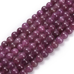 天然ルビービーズ連売り  ラウンド  グレードAA  5mm  穴：0.8mm  約77個/連  15.91インチ（40.4cm）&nbsp;G-L631-A01-5mm-AA