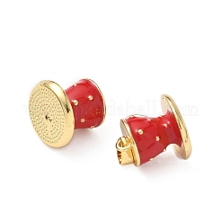 真鍮エナメル3Dカップチャーム  18KGP本金メッキ  レッド  14x14mm  穴：3x4mm&nbsp;KK-I371-36G-02