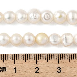 天然養殖淡水パールビーズ連売り  研磨両側  古いレース  5~6mm  穴：0.5mm  約31個/連  6.89''（17.5センチメートル）&nbsp;PEAR-A006-04E
