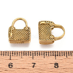 304ステンレスペンダント  ハンドバッグ  18KGP本金メッキ  12x10x4.5mm  穴：5.5x5.5mm&nbsp;KK-D503-20B-G