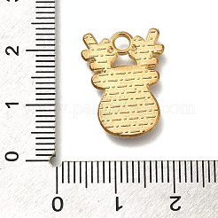 クリスマステーマ合金エナメルペンダント  カドミウムフリー＆鉛フリー  ゴールドカラー  鹿  20x15x1.5mm  穴：2.5mm&nbsp;FIND-I040-01C