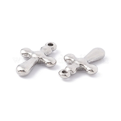 変色しない201ステンレススチールペンダント  クロス  ステンレス鋼色  22x15x3.5mm  穴：1.6mm&nbsp;STAS-C057-20P