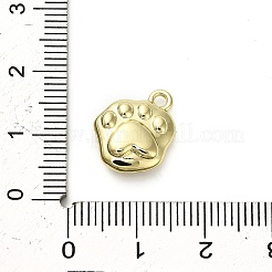 合金ペンダント  足のプリントのチャーム  ゴールドカラー  13.5x12.5x4.5mm  穴：1.8mm&nbsp;FIND-A051-01A-G