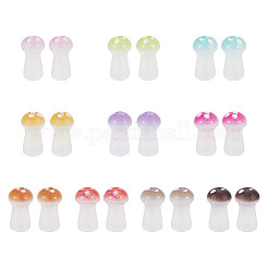 300色不透明ガラスビーズ10個。  キノコ  ミックスカラー  8x4.5mm  穴：1mm  30個/カラー&nbsp;GLAA-GO0001-02