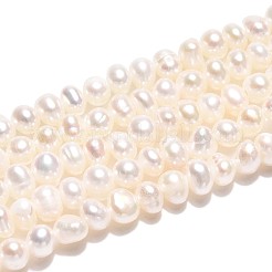 天然養殖淡水パールビーズ連売り  ポテト  乳白色  3~4mm  穴：0.4~0.5mm  約50~52個/連  6.89~7.68''（17.5~19.5センチメートル）&nbsp;PEAR-T006-16B