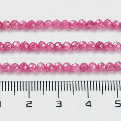 立方晶ジルコニアビーズ連売り  多面カットラウンド  レッド  3mm  穴：0.6mm  約131個/連  14.76''（37.5センチメートル）&nbsp;ZIRC-C006-01B-01