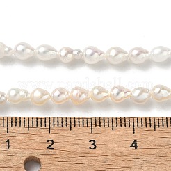天然養殖淡水パールビーズ連売り  ライス  グレード3 A  アンティークホワイト  3~4mm  穴：0.5mm  約72個/連  15.35インチ（39cm）&nbsp;PEAR-C004-11