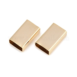 真鍮製チューブビーズ  カドミウムフリー＆鉛フリー  長方形  24KGP本金メッキ  13x8x4.5mm  穴：7.5x4mm&nbsp;KK-C163-21B-G
