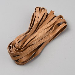 90m牛革レザーコード  革のアクセサリーコード  ジュエリーDIY製コード  フラット  砂茶色  6x1mm  約98.43ヤード（90m）/バンドル&nbsp;WL-WH20007-01D