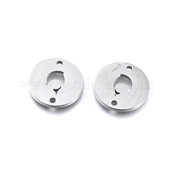 変色しにくい304ステンレススチールリンクコネクター  レーザー切断  イルカとフラットラウンド  ステンレス鋼色  11.5x1mm  穴：1.2mm&nbsp;STAS-F240-45P