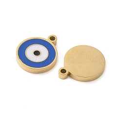 304ステンレススチールチャーム  エナメル  ナザールボンジュウのチャーム  14KGP本金メッキ  13x10.5x2mm  穴：1.4mm&nbsp;STAS-L022-171B-G