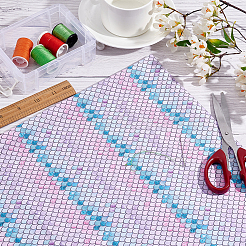 魚鱗模様のポリエステル綿生地  DIYバッグ布アクセサリー用  カラフル  1482x1000x0.2mm&nbsp;DIY-WH0430-114C