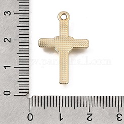 UVメッキ合金クリスタルラインストーンペンダント  ハートチャーム付きクロス  ゴールドカラー  27x7.5x2mm  穴：1.8mm&nbsp;RB-CBAD37D-10G