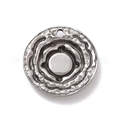 変色しない304ステンレススチールペンダントカボションセッティング  フラットラウンド  ステンレス鋼色  トレイ：6mm  19x3mm  穴：1.5mm&nbsp;STAS-E169-04P