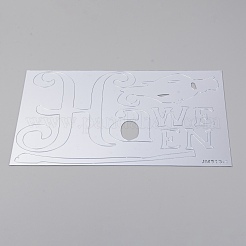 ハロウィーンのテーマアクリル自己接着家具フィルム  鏡壁ステッカーの装飾用  ハッピーハロウィン  銀  300x214x1mm  2個/セット&nbsp;DIY-WH0225-86