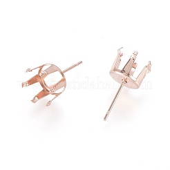 304ステンレススチールスタッドピアス金具  熊手のセッティング  ローズゴールド  18x10mm  ピン：0.8mm&nbsp;STAS-D448-087RG-10mm