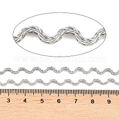 304ステンレス鋼のウェーブリンクチェーン  ハンダ付け  スプールで  ステンレス鋼色  4x2mm&nbsp;CHS-L034-09P