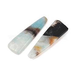 ナチュラルフラワーアマゾナイトペンダント  台形チャーム  38~40x12~13.5x4~5mm  穴：1.2mm&nbsp;G-K381-21C