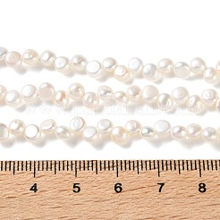 天然養殖淡水パールビーズ連売り  トップ掘削  研磨両側  グレード4a++  古いレース  3~4mm  穴：0.5mm  約100~121個/連  14.57''（37センチメートル）&nbsp;PA-CBABE82-02D