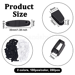 200個 2色 バッジストラップクリップ キーチェーンコネクタ プラスチックキーチェーンクリップ カードホルダー用  ひも  キーリング  IDバッジホルダーストラップ  ミックスカラー  35x9x0.8mm  100個/カラー&nbsp;FIND-OC0002-90