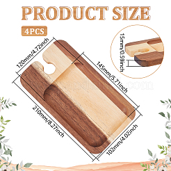木製ワイングラス収納トレイ装飾  ワインサービングトレイ  長方形  キャメル  210x120x15mm&nbsp;DIY-WH0899-58