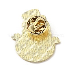 クリスマステーマのエナメルピン  バックパックの服のための黄金の合金のブローチ  雪だるま  30x25x1.5mm&nbsp;JEWB-H021-12B