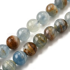 天然青方解石ビーズ連売り  ラウンド  ブルー  10mm  穴：0.8mm  約39~40個/連  15.43~15.59''（39.2~39.6センチメートル）&nbsp;G-H312-C02-10mm