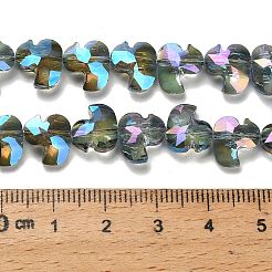 電気メッキガラスビーズセット  アヒル  多面カット  スチールブルー  9x10x5mm  穴：0.9mm  約50個/連  17.72''（45センチメートル）&nbsp;EGLA-P066-03A-FR03