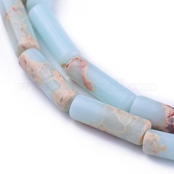 合成インペリアルジャスパービーズ連売り  染め  コラム  ライトブルー  13~15x4.5mm  穴：1mm  約28~29個/連  14.96インチ〜15.5インチ（38~39.5cm）&nbsp;G-L496-A07