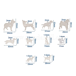304ステンレススチール子犬ペンダント  心の犬  ステンレス鋼色  14~30x11~30x1.1~1.5mm  穴：1.5mm  10個/箱&nbsp;STAS-CJ0001-128